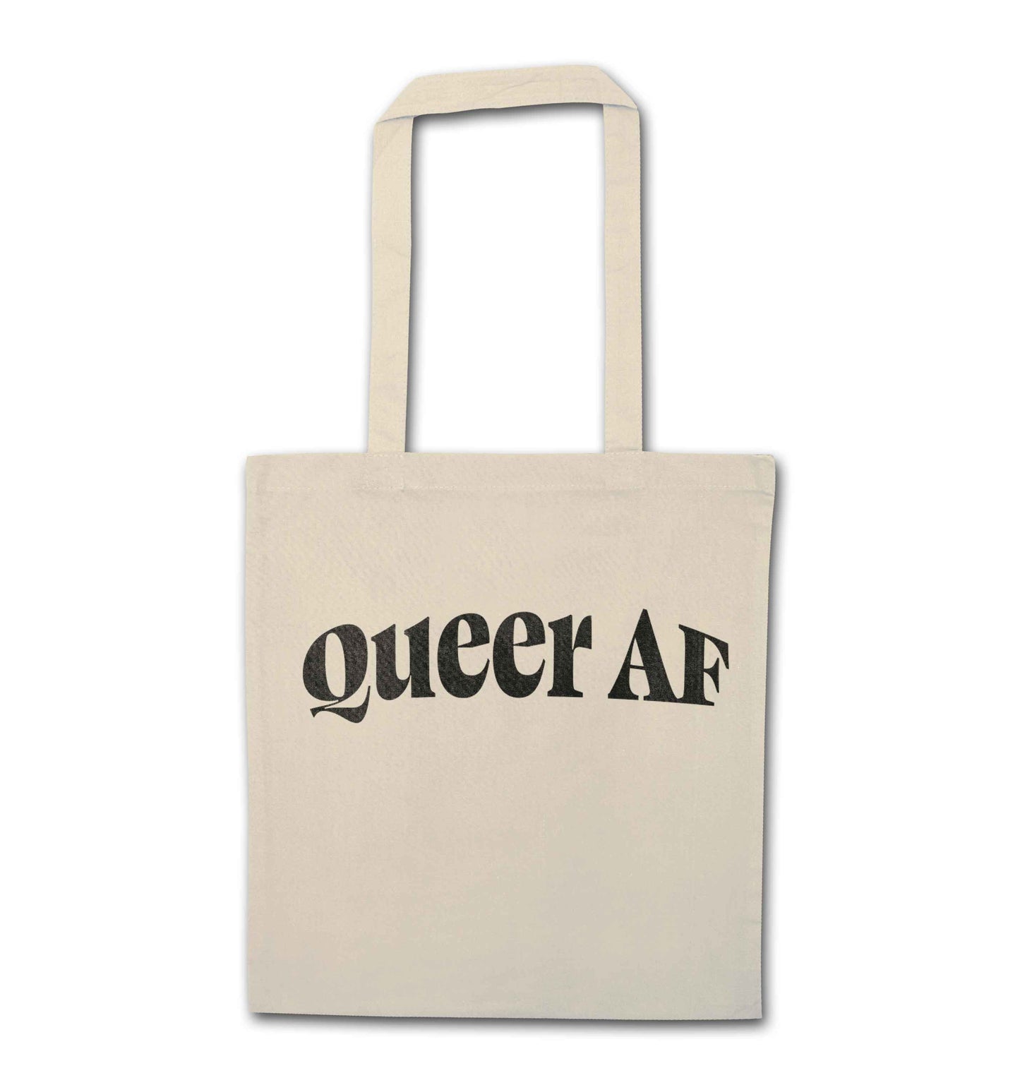 Queer AF natural tote bag