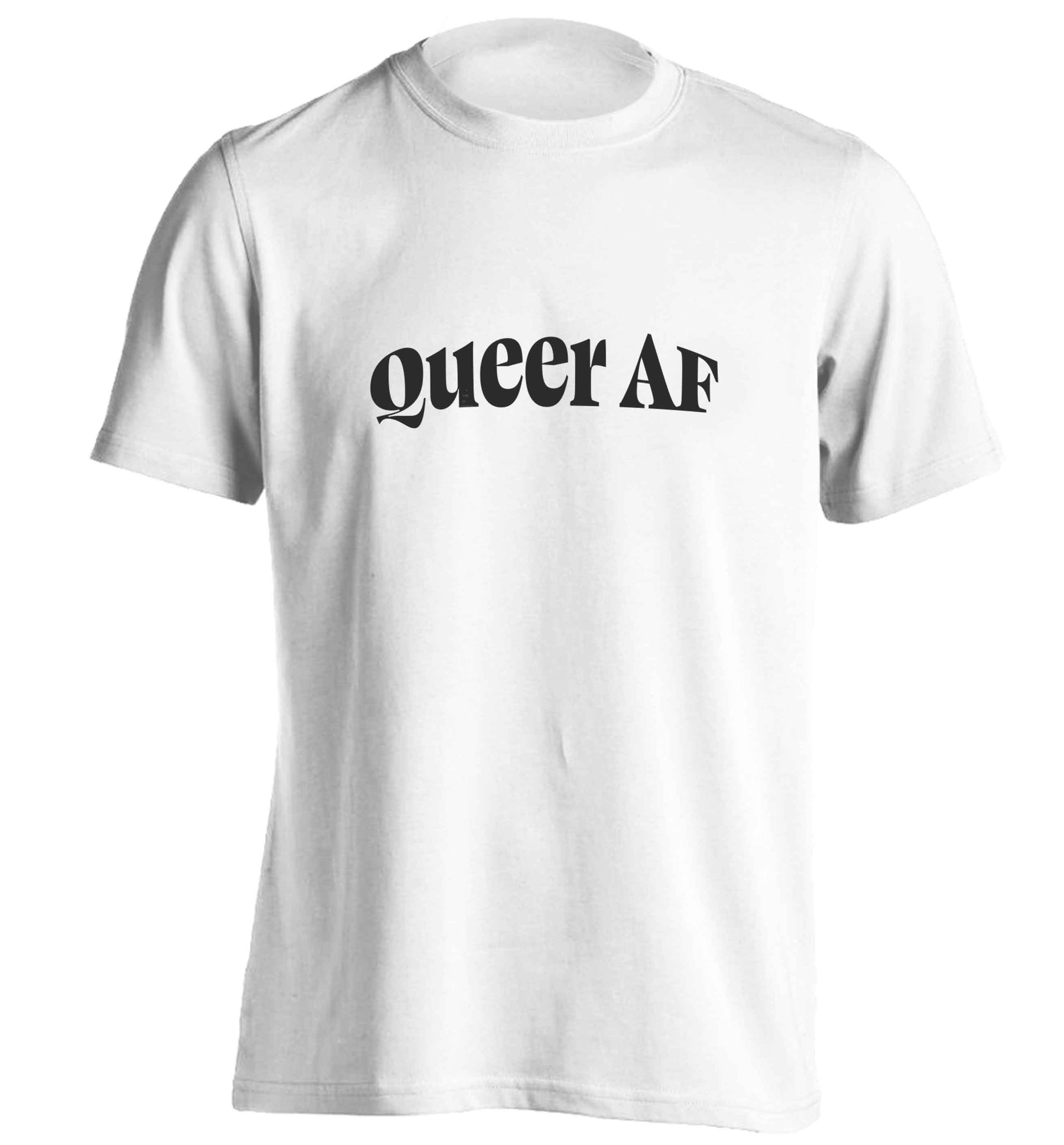 Queer AF adults unisex white Tshirt 2XL