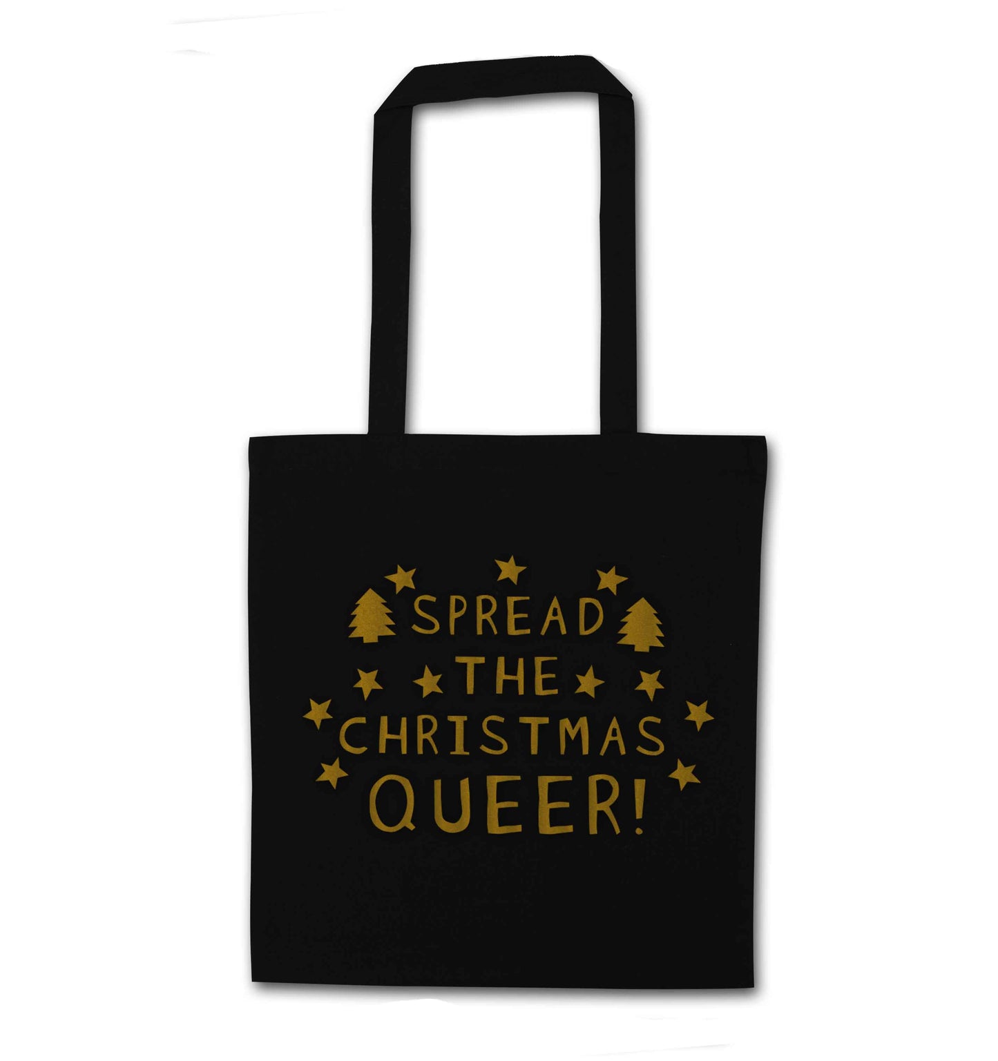 Spread the Christmas queer black tote bag
