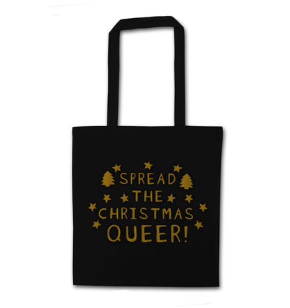 Spread the Christmas queer black tote bag