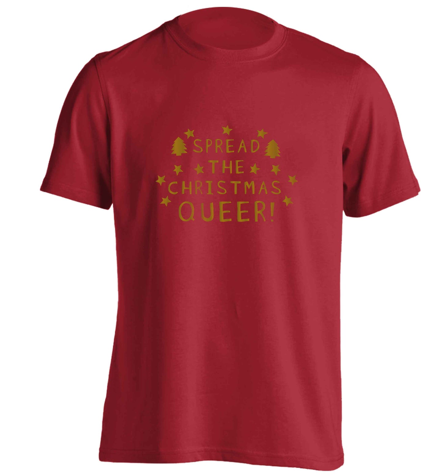 Spread the Christmas queer adults unisex red Tshirt 2XL
