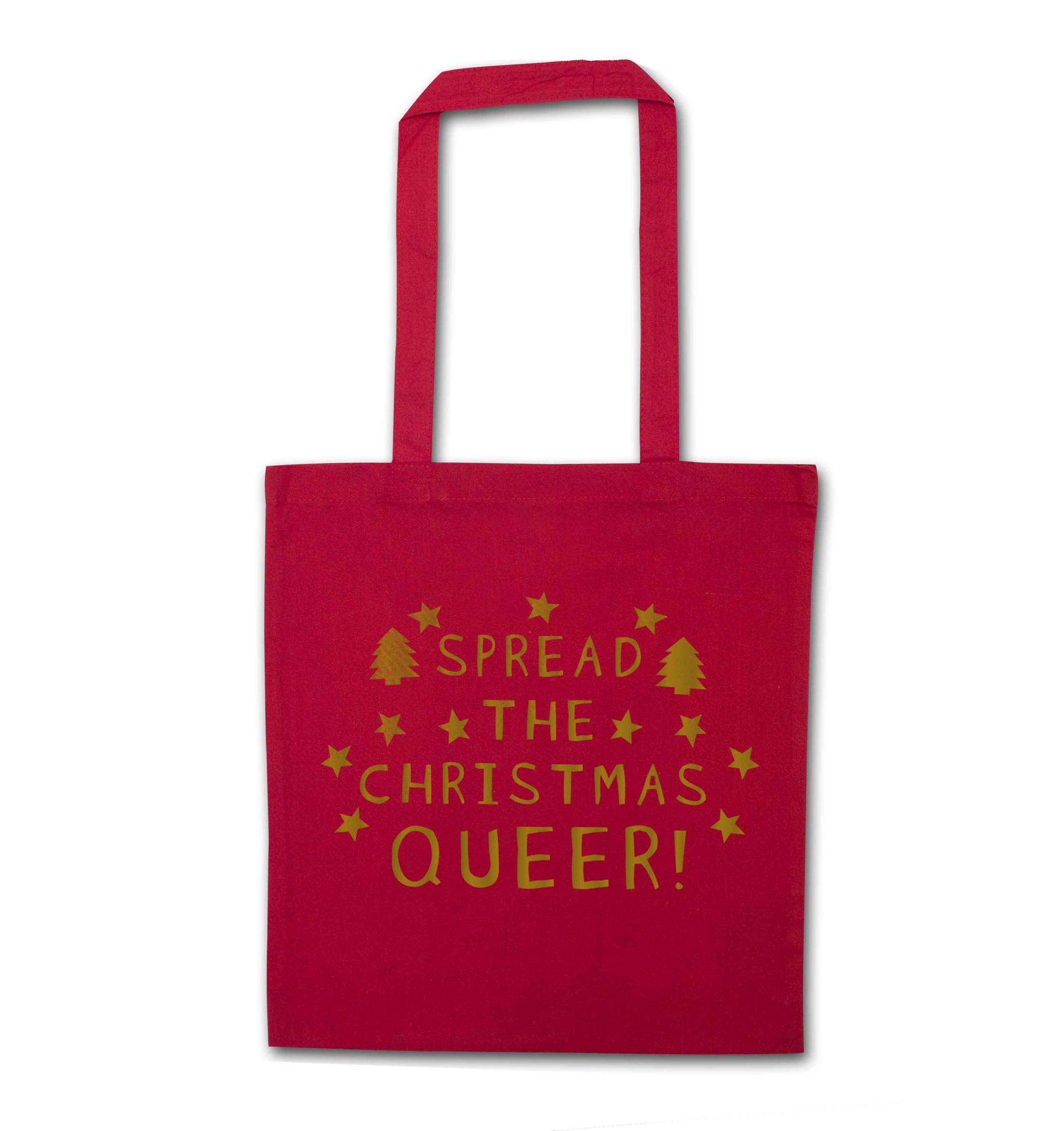 Spread the Christmas queer red tote bag