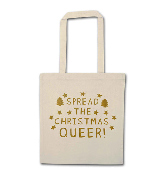 Spread the Christmas queer natural tote bag