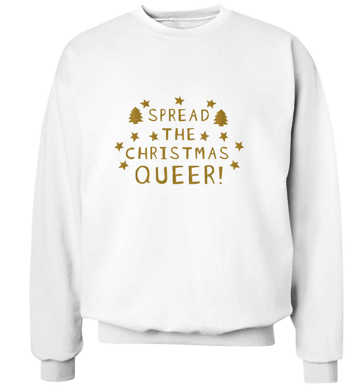 Spread the Christmas queer adult's unisex white sweater 2XL