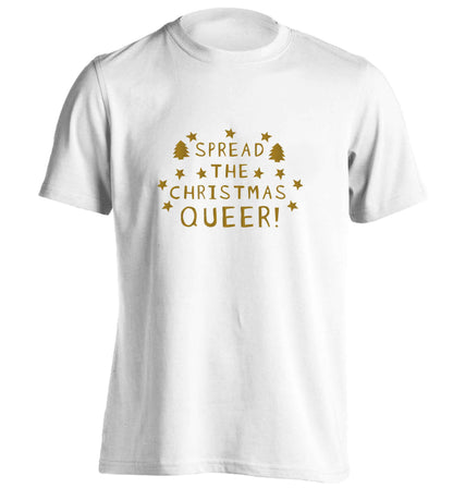 Spread the Christmas queer adults unisex white Tshirt 2XL