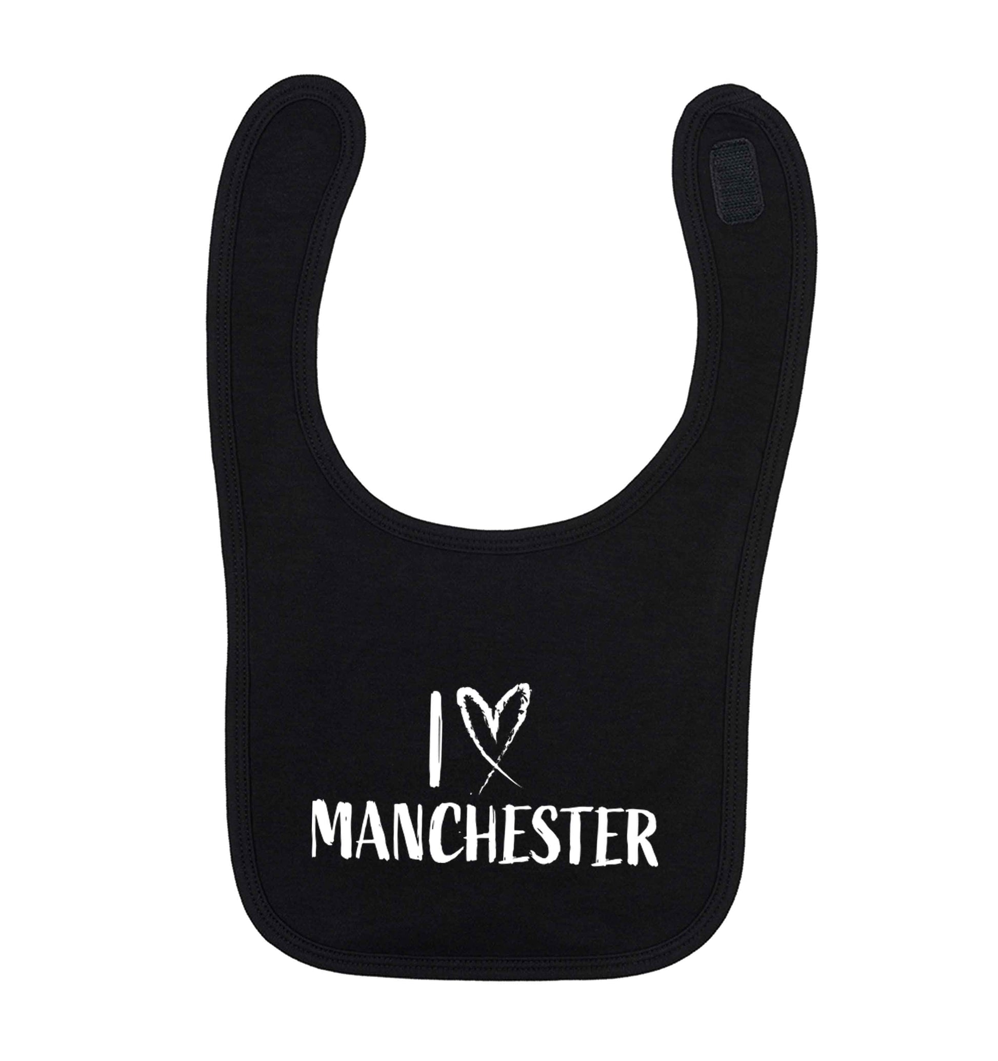 I love Manchester black baby bib
