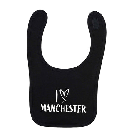 I love Manchester black baby bib