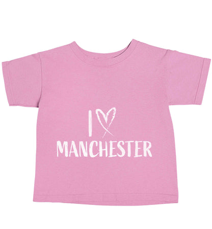 I love Manchester light pink baby toddler Tshirt 2 Years