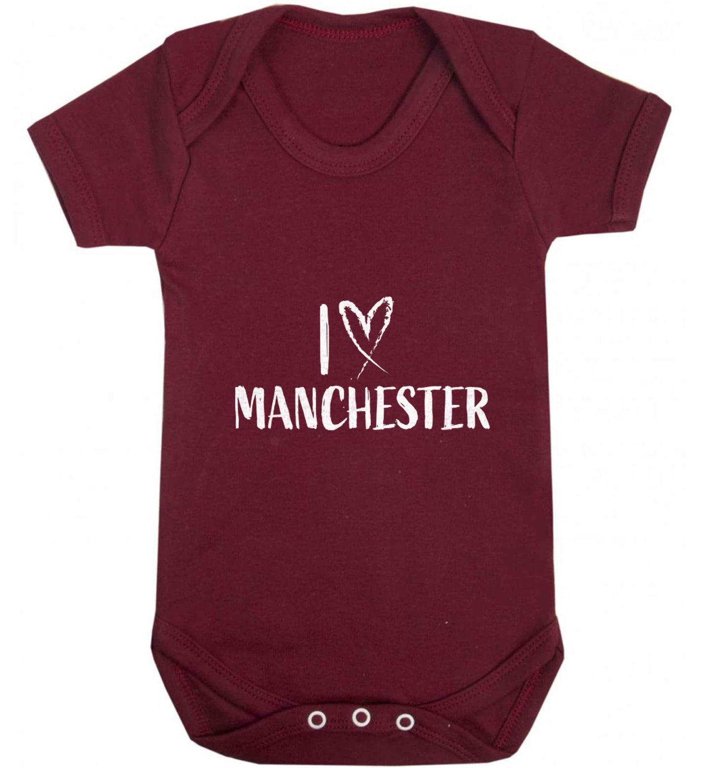 I love Manchester baby vest maroon 18-24 months