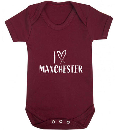 I love Manchester baby vest maroon 18-24 months