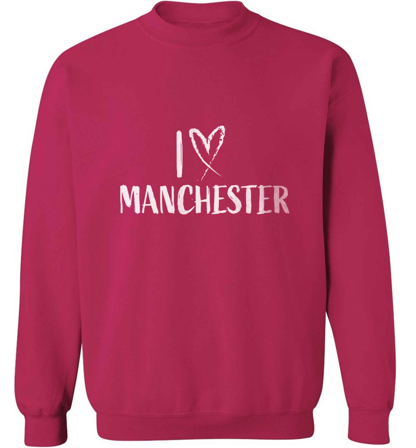 I love Manchester adult's unisex pink sweater 2XL