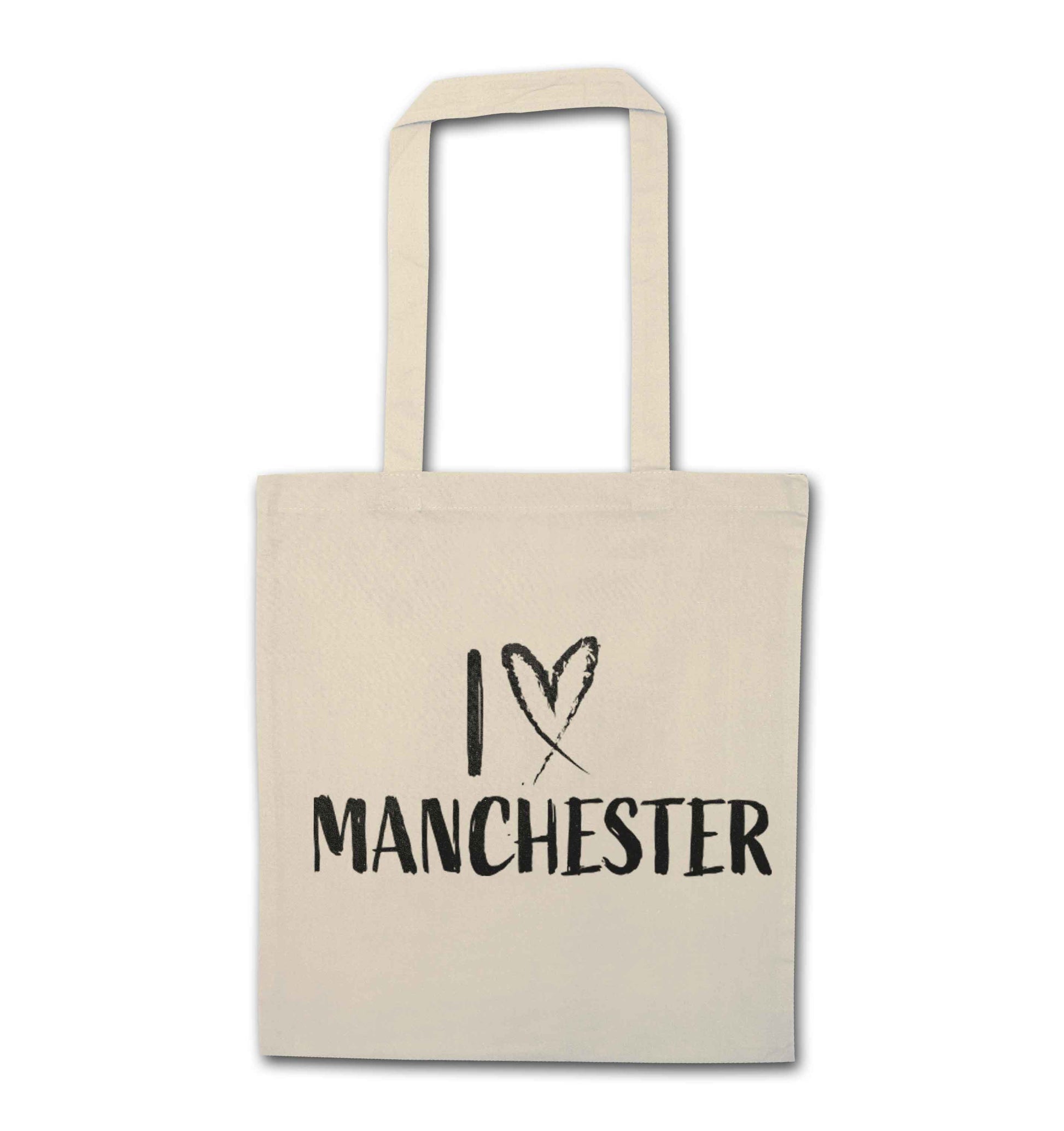 I love Manchester natural tote bag
