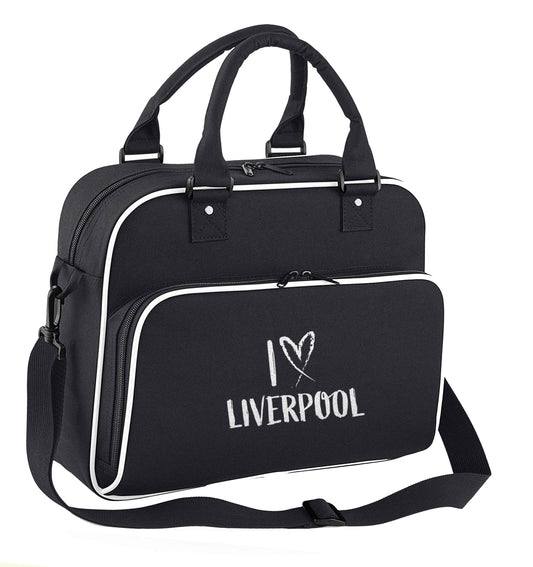 I love Liverpool children's dance bag black with white detail