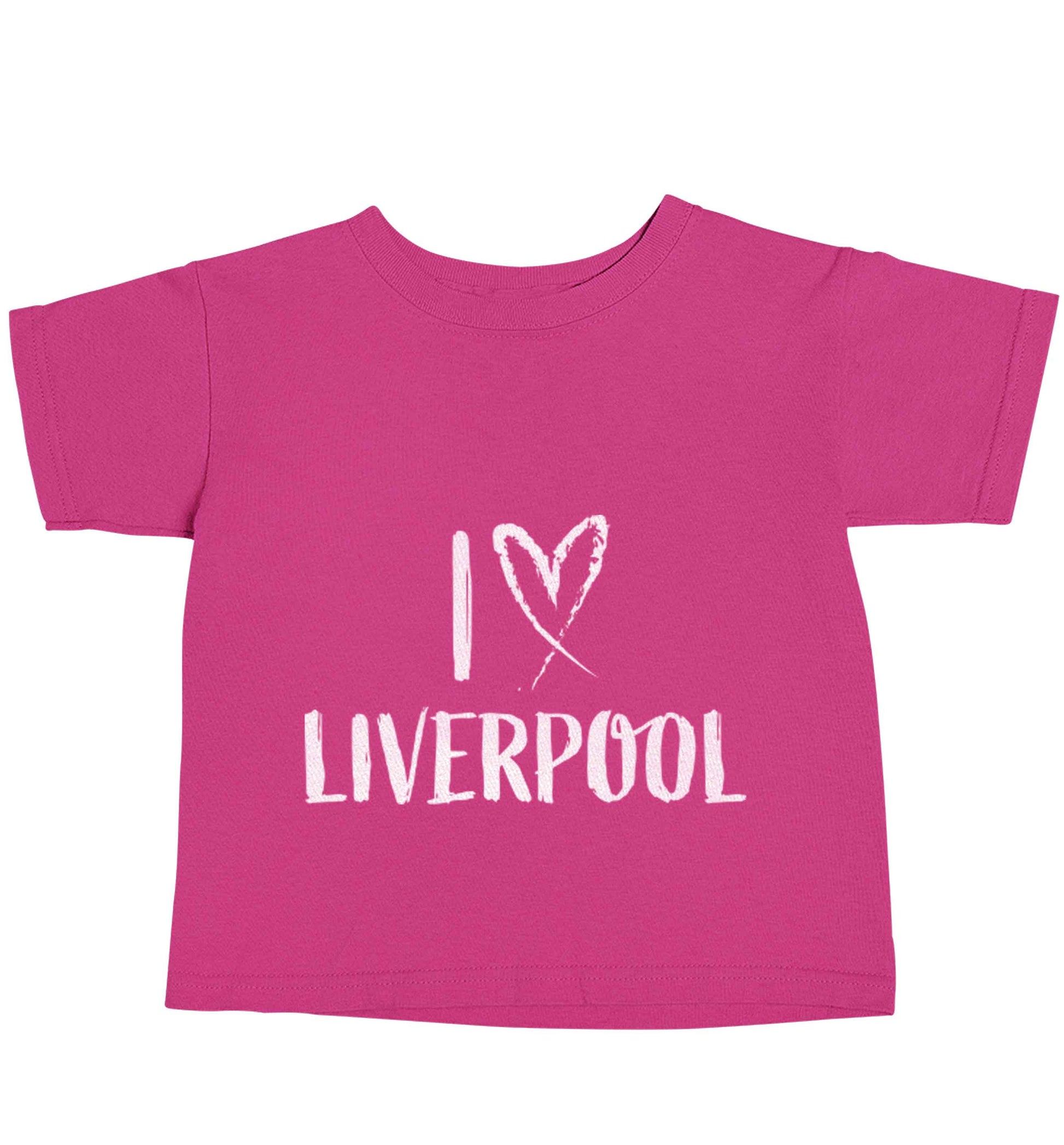 I love Liverpool pink baby toddler Tshirt 2 Years