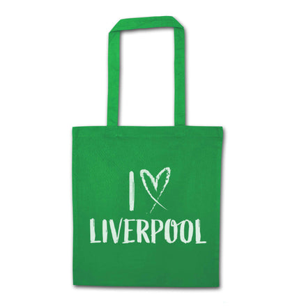 I love Liverpool green tote bag