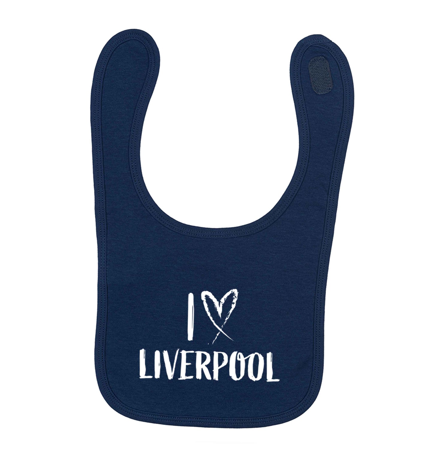 I love Liverpool navy baby bib