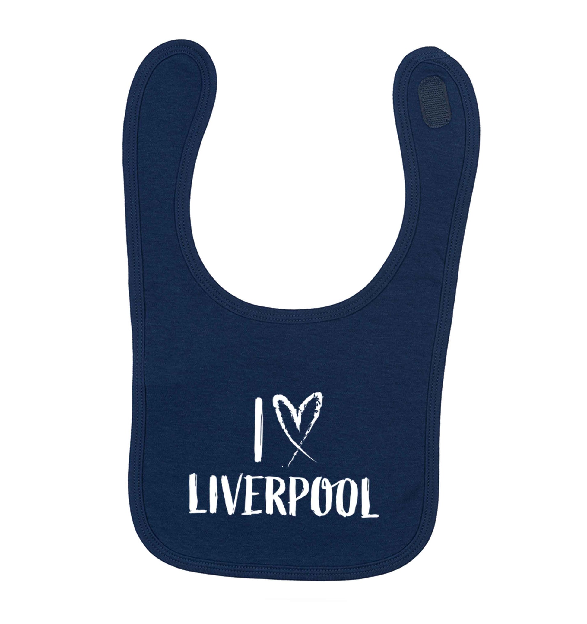 I love Liverpool navy baby bib