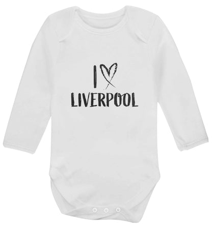 I love Liverpool baby vest long sleeved white 6-12 months