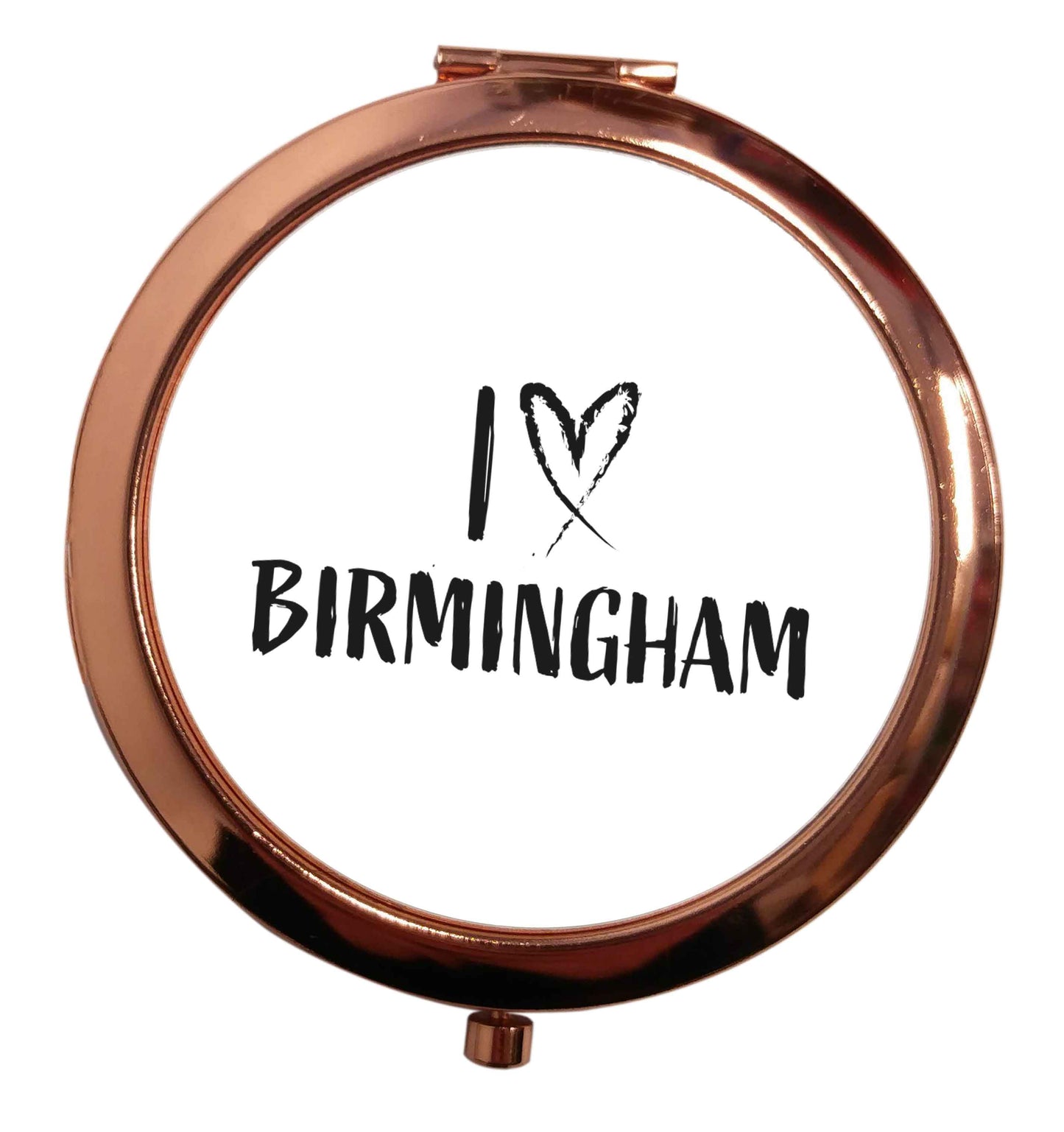 I love Birmingham rose gold circle pocket mirror