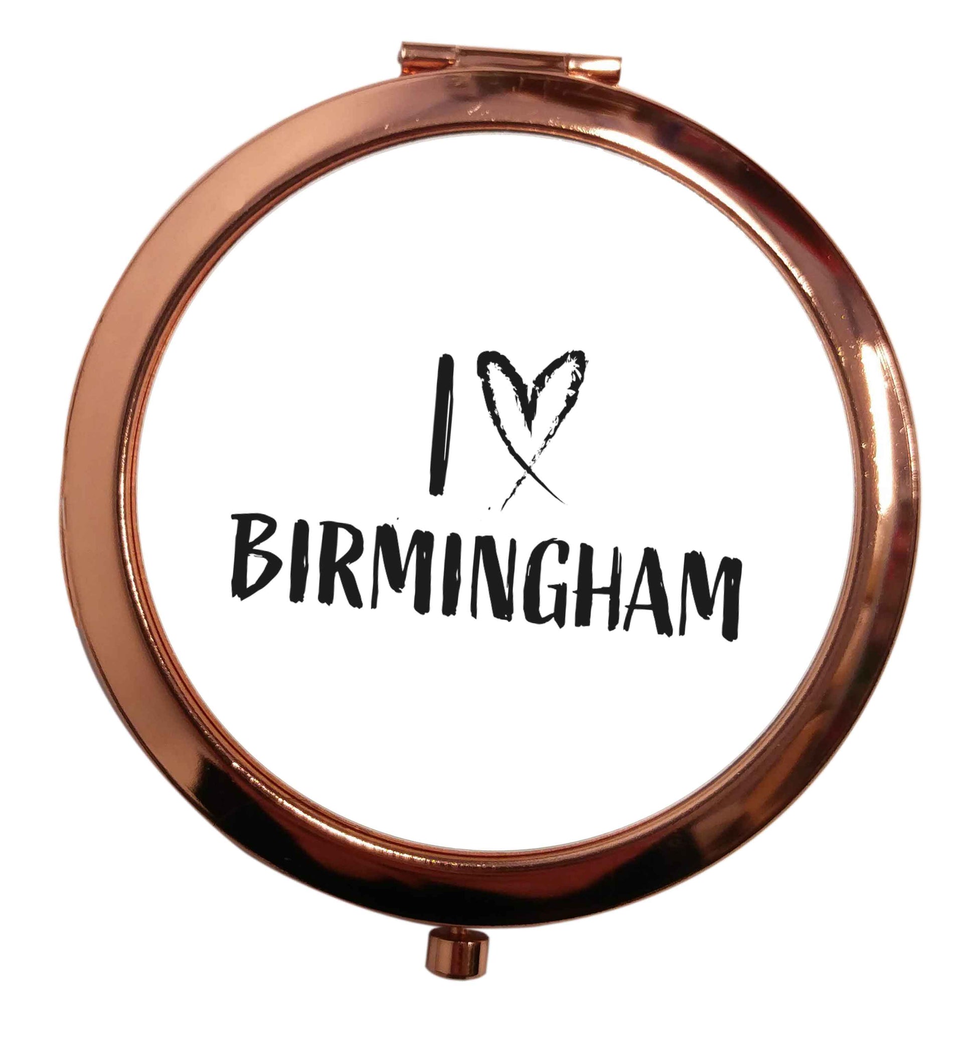 I love Birmingham rose gold circle pocket mirror
