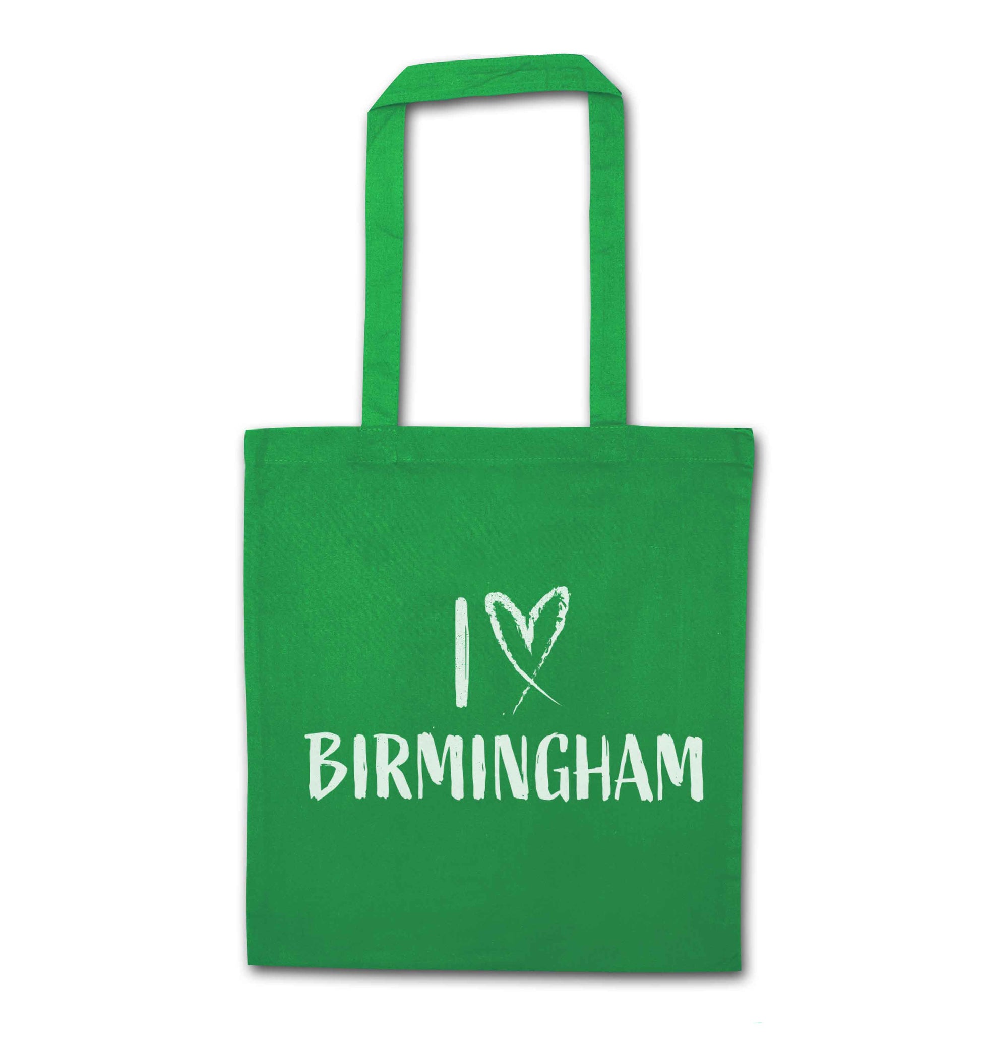 I love Birmingham green tote bag
