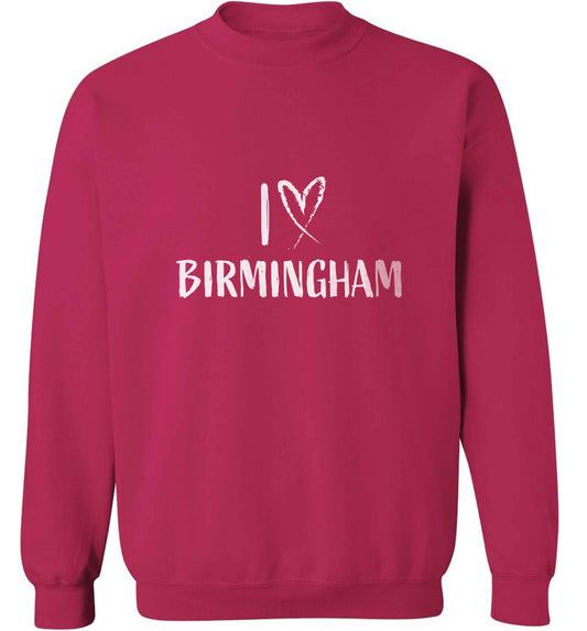 I love Birmingham adult's unisex pink sweater 2XL