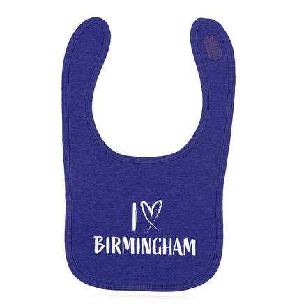 I love Birmingham purple baby bib