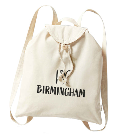 I love Birmingham organic cotton backpack tote with wooden buttons in natural