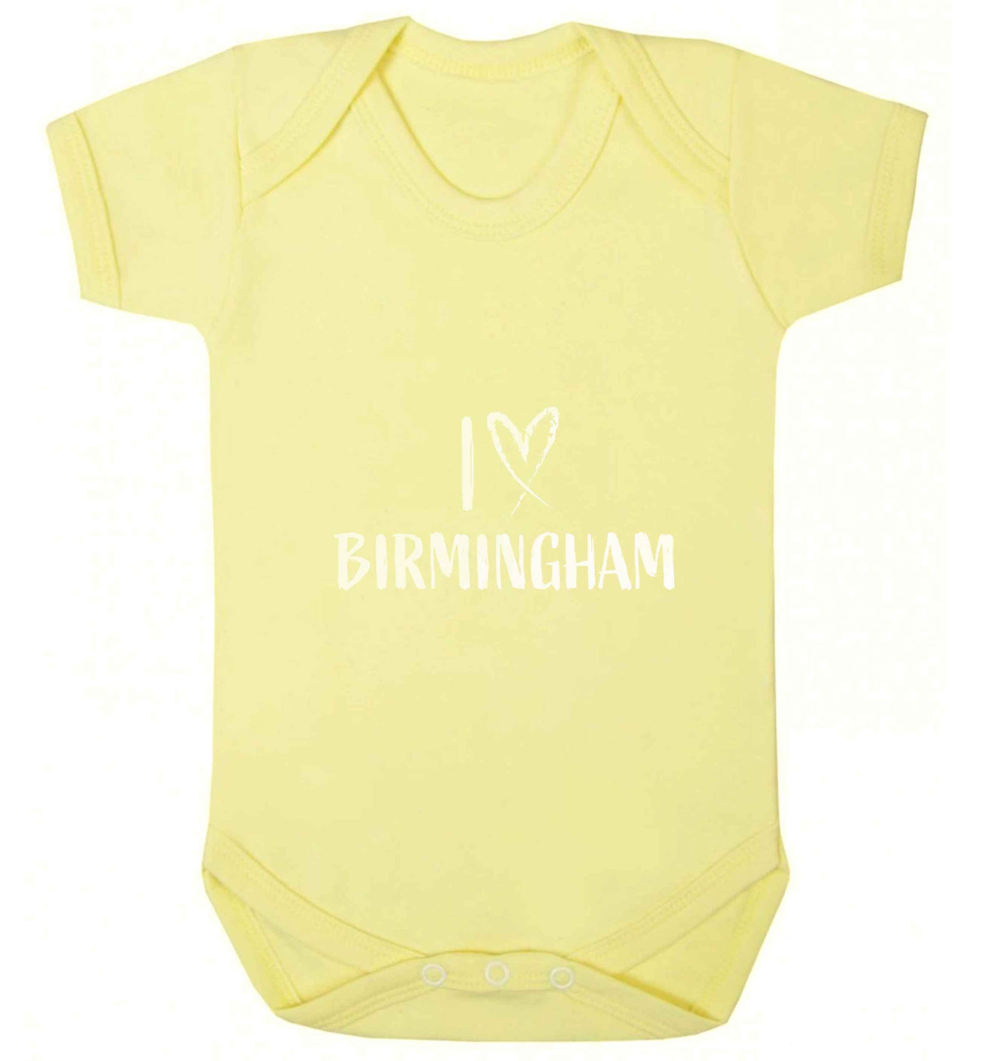 I love Birmingham baby vest pale yellow 18-24 months