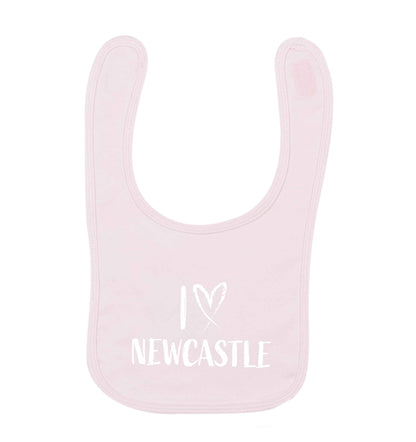 I love Newcastle pale pink baby bib