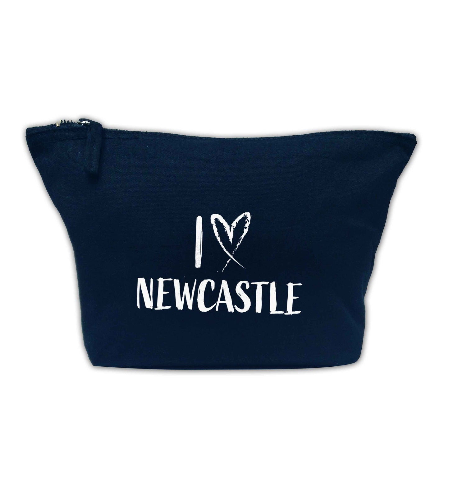 I love Newcastle navy makeup bag