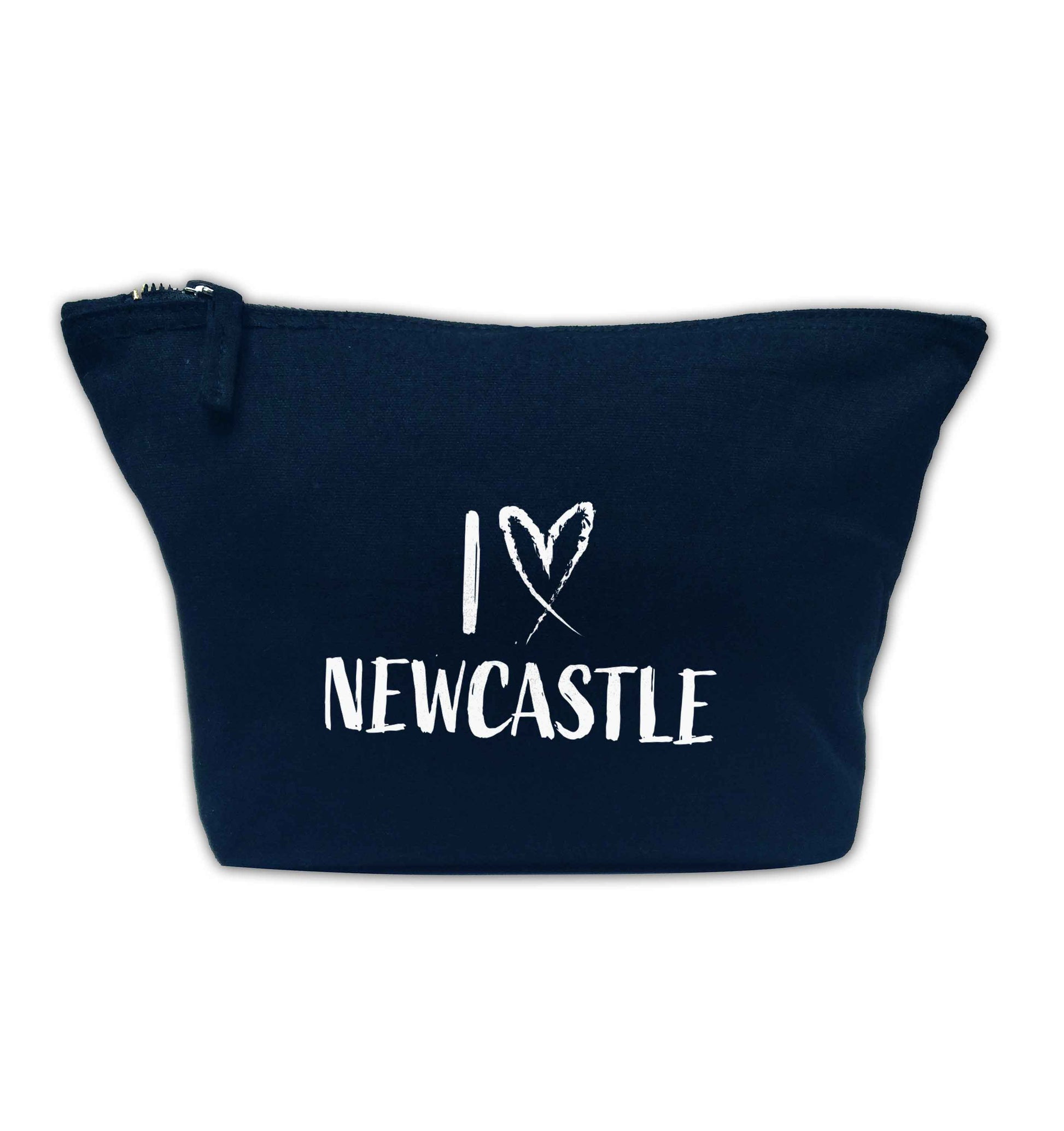 I love Newcastle navy makeup bag