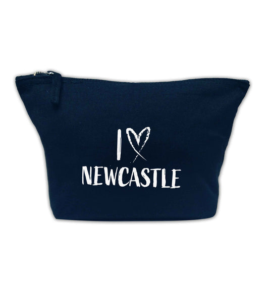 I love Newcastle navy makeup bag