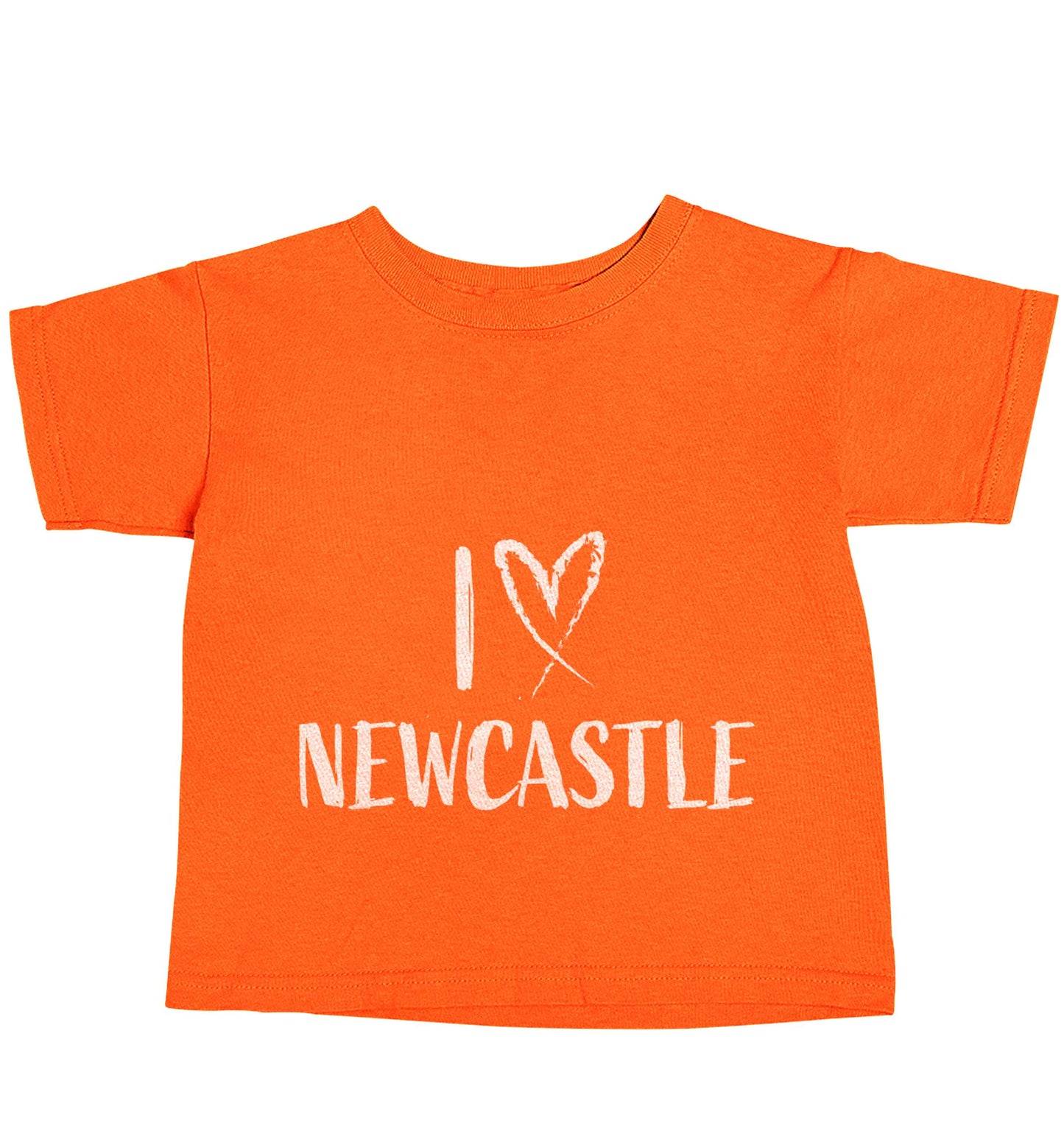 I love Newcastle orange baby toddler Tshirt 2 Years