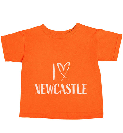 I love Newcastle orange baby toddler Tshirt 2 Years