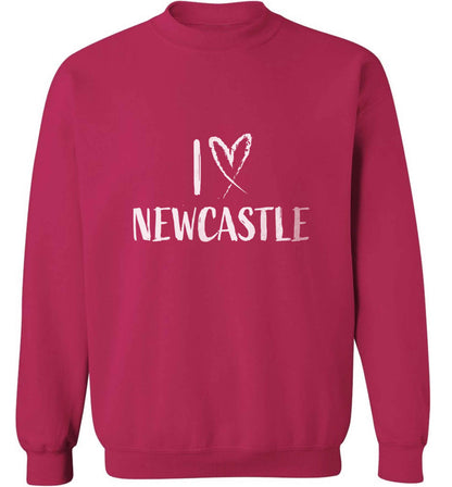 I love Newcastle adult's unisex pink sweater 2XL