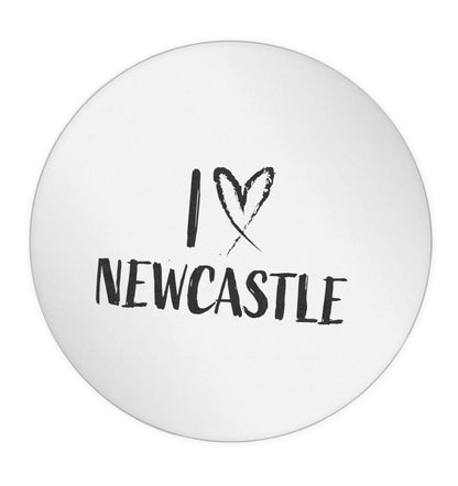 I love Newcastle 24 @ 45mm matt circle stickers