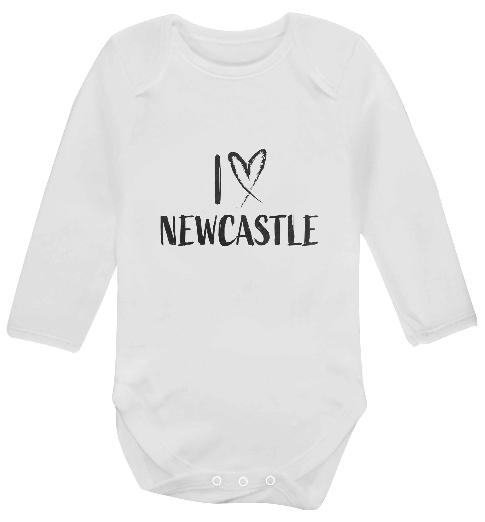 I love Newcastle baby vest long sleeved white 6-12 months