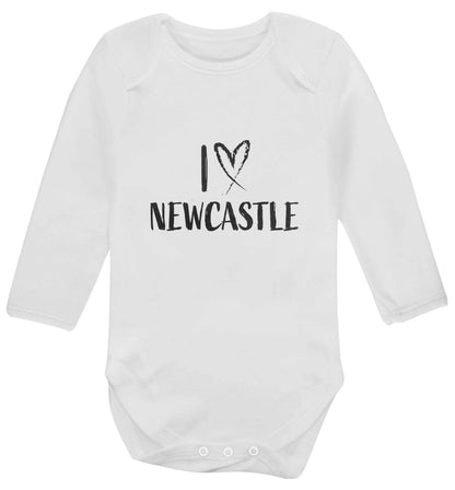 I love Newcastle baby vest long sleeved white 6-12 months