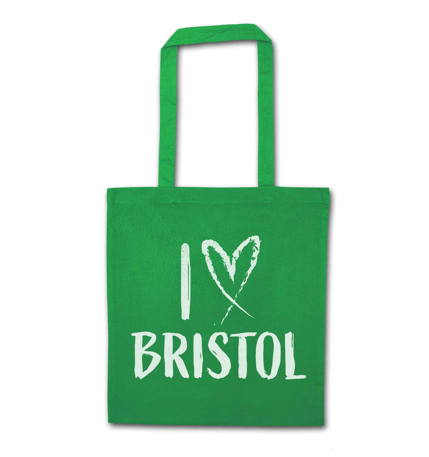I love Bristol green tote bag