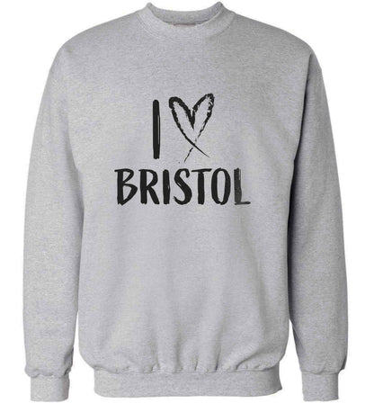 I love Bristol adult's unisex grey sweater 2XL