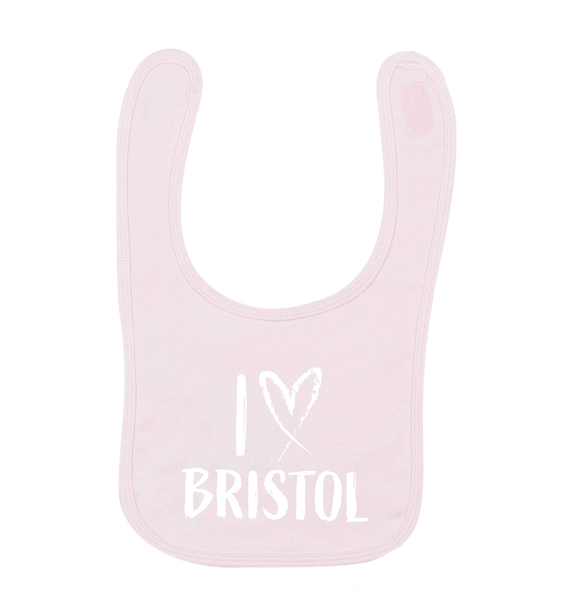 I love Bristol pale pink baby bib
