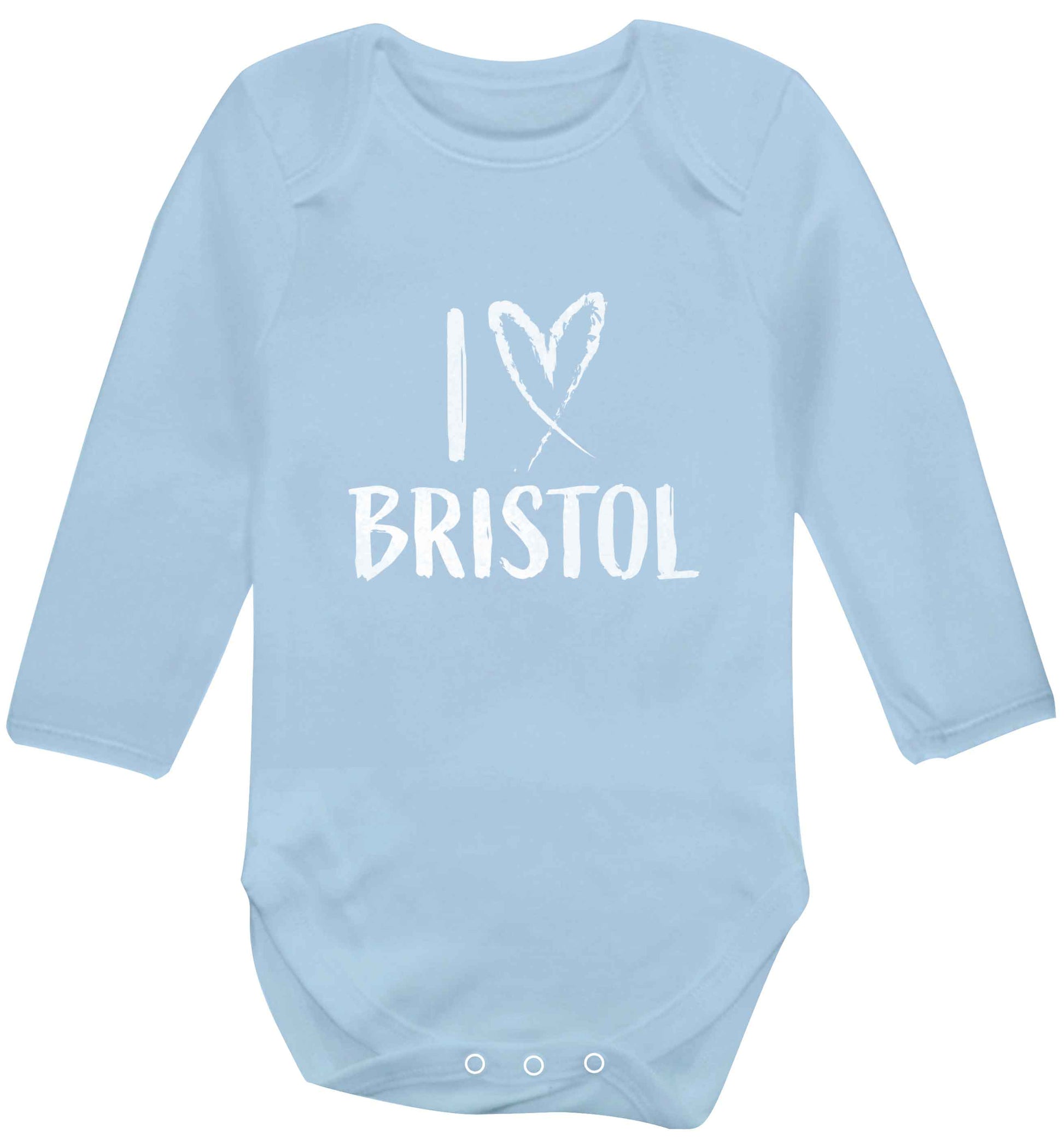 I love Bristol baby vest long sleeved pale blue 6-12 months
