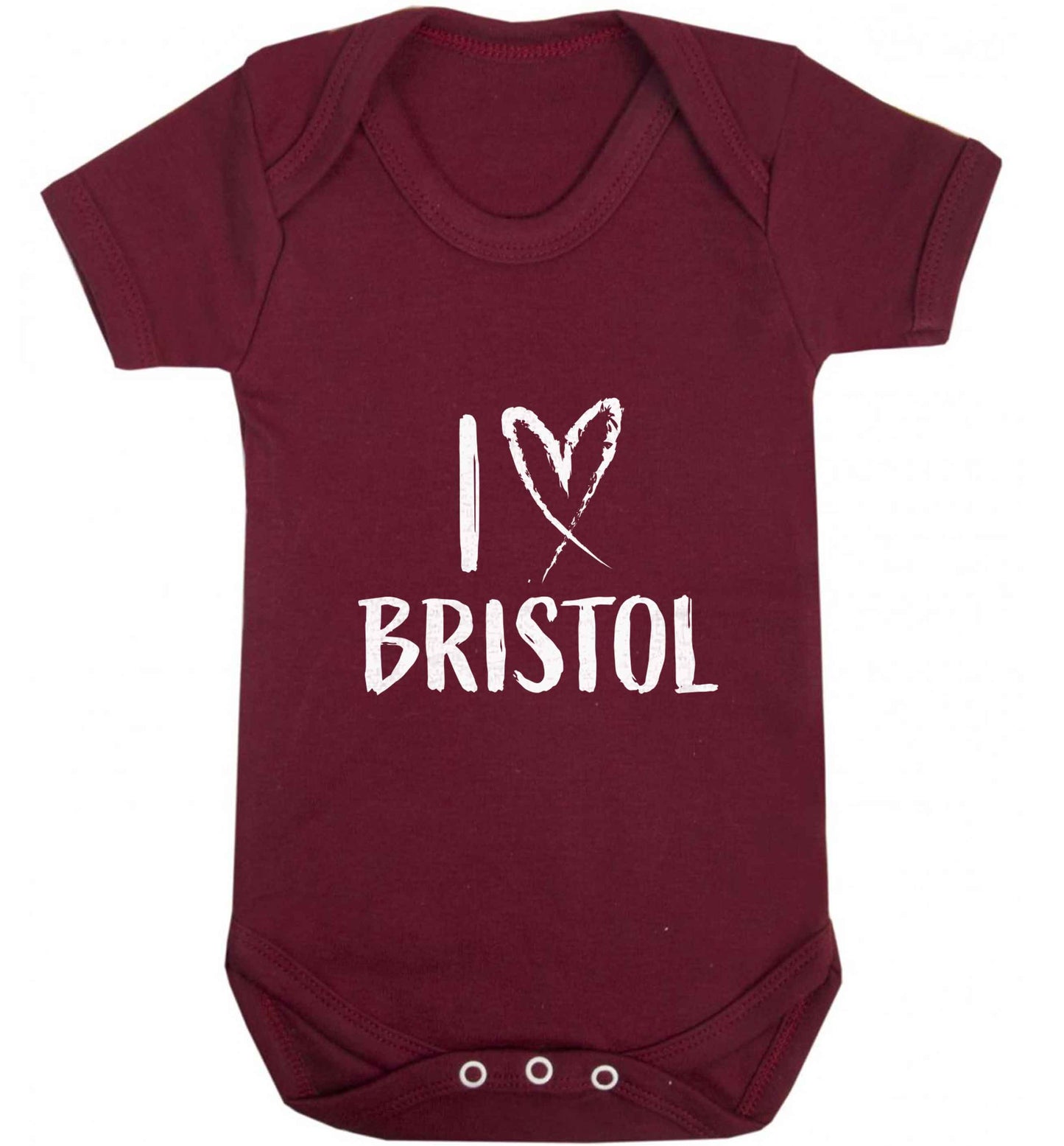 I love Bristol baby vest maroon 18-24 months