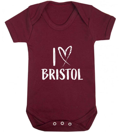 I love Bristol baby vest maroon 18-24 months