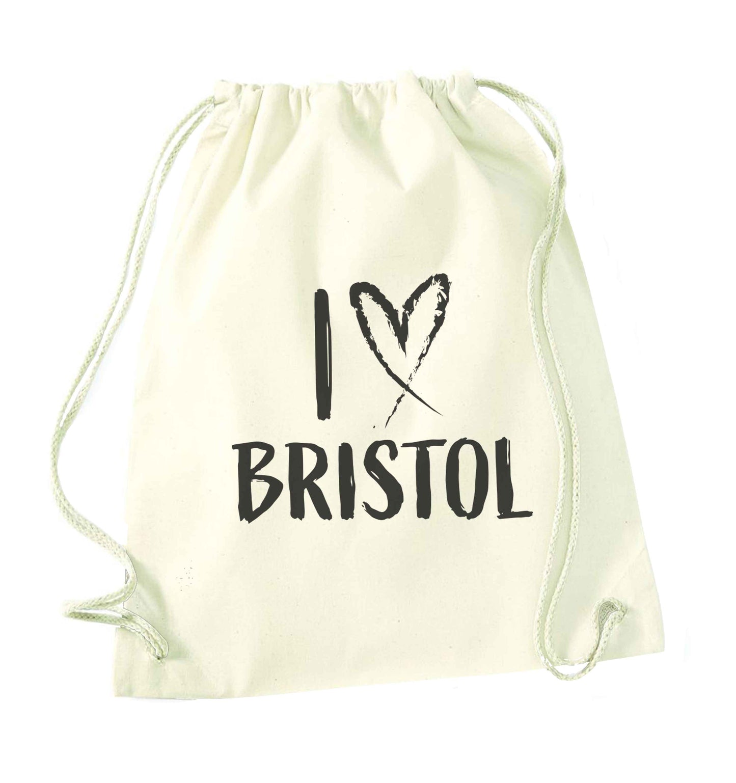 I love Bristol natural drawstring bag