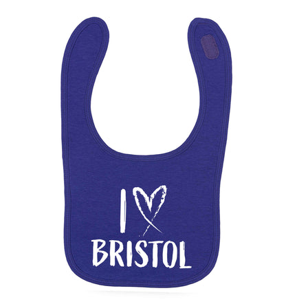I love Bristol purple baby bib