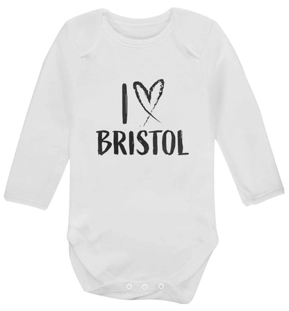I love Bristol baby vest long sleeved white 6-12 months