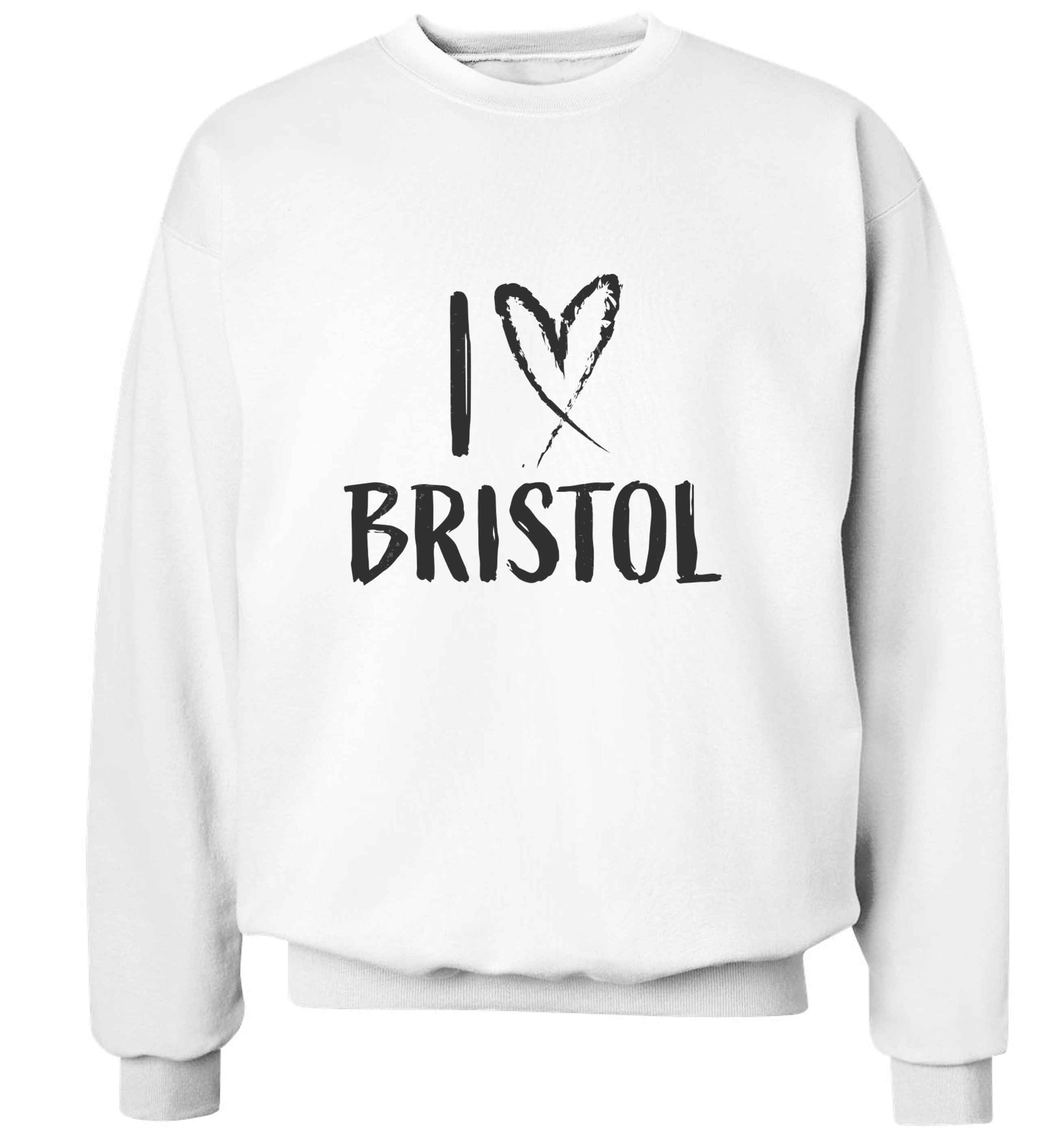 I love Bristol adult's unisex white sweater 2XL