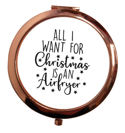 All I want for Christmas is an airfryerrose gold circle pocket mirror